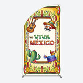 Lofaris Vintage Cactus Skull Viva Mexico Party Half Moon Arch Backdrop